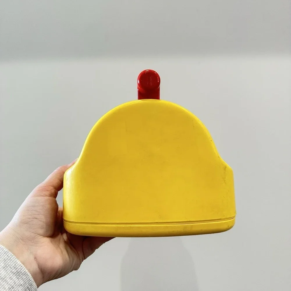 VTG Little Tikes My First‎ Toolbox Carrier Only Yellow Plastic Red Handle 10x8x7